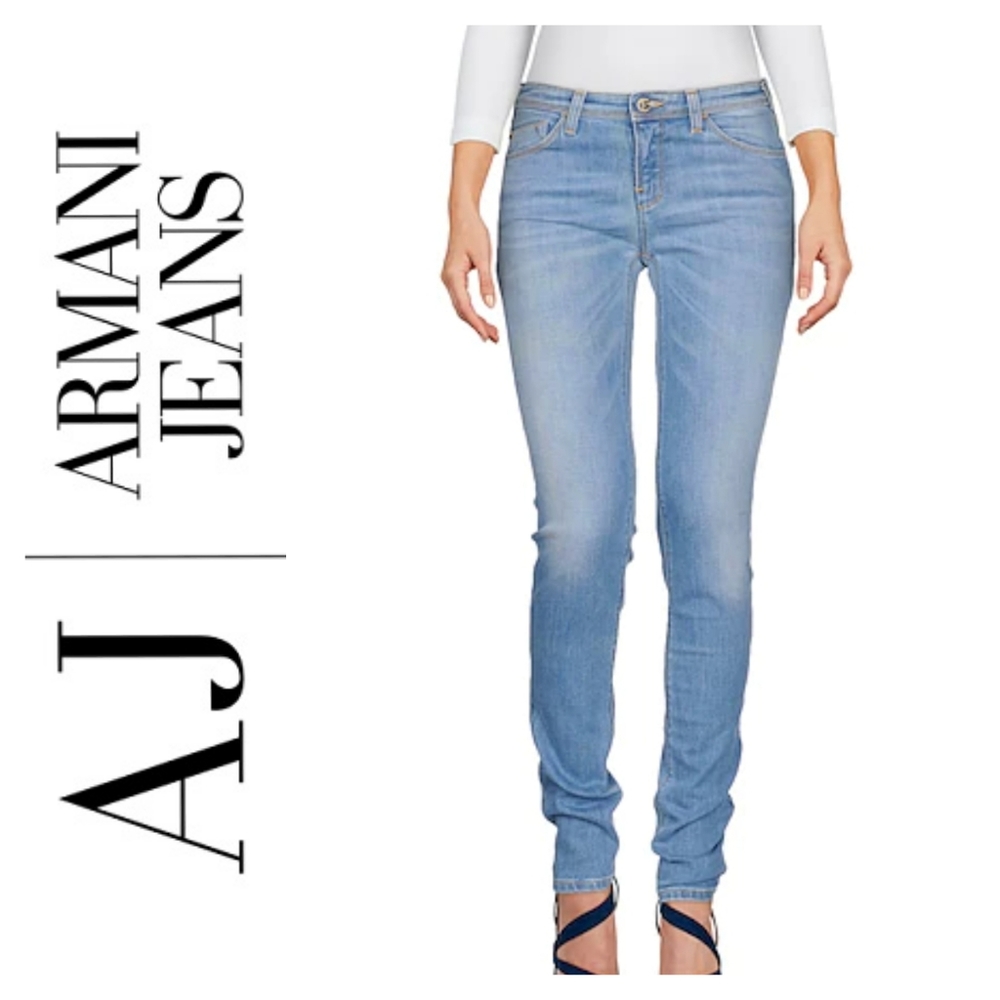 Armani Faded Blue Wash Skinny Jeans